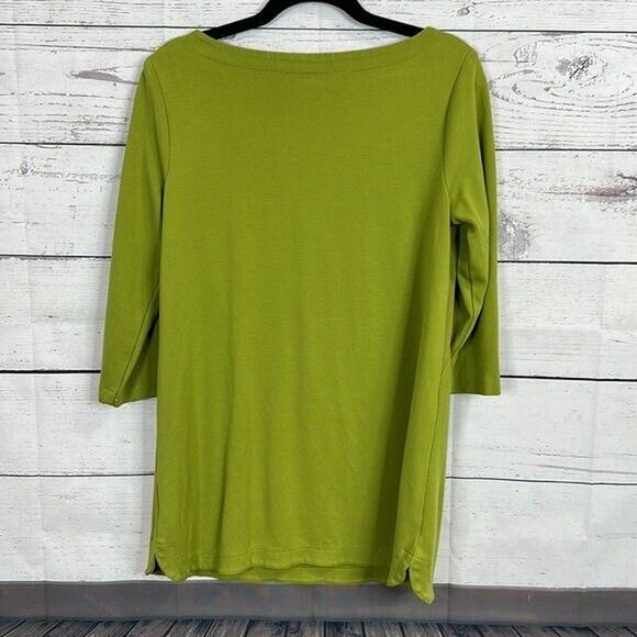 J Jill Top Shirt Womens Small Green Ponte Minimalist Tunic Oversized Boxy Casual - Picture 3 of 9